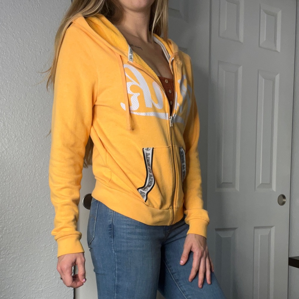 Light orangish yellow PINK VS zip up hoodie